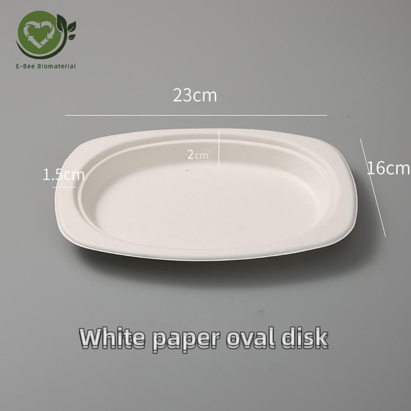 Isọnu White Ale Platter Ṣe ti Adayeba Bamboo Fiber